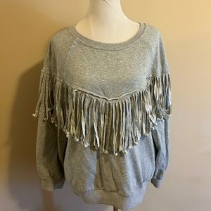 Fun fringe sweatshirt. Never worn